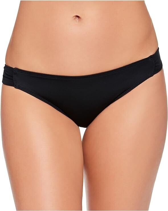 Salt + Cove Juniors' Solid Side-Tab Hipster Bikini Bottoms Black XS
